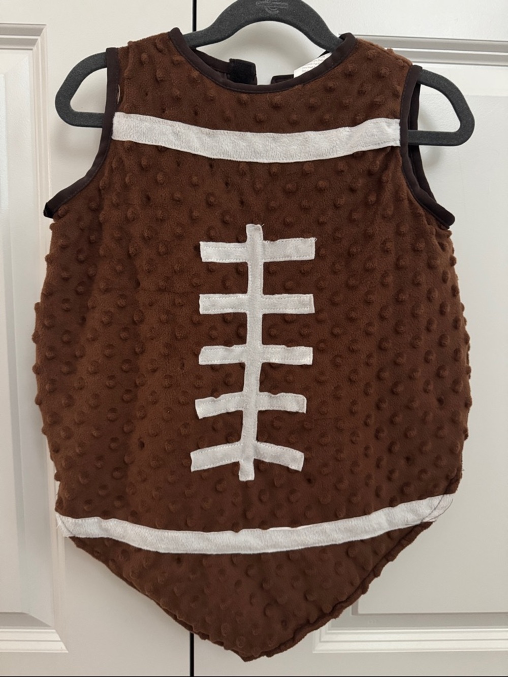 Baby Football Lined Costume Brown White Overall Cover One Piece 6-12 months